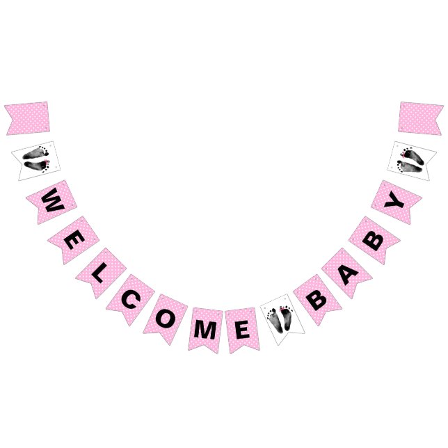 Polka Dot and Baby Footprints Bunting (All)