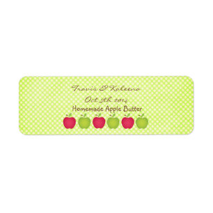 Polka Dot Apple Themed Favour Label