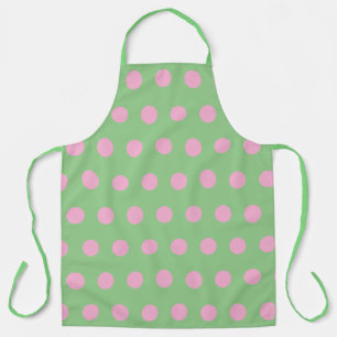 Polka Dot Apron (Sage Green & Pastel Pink)
