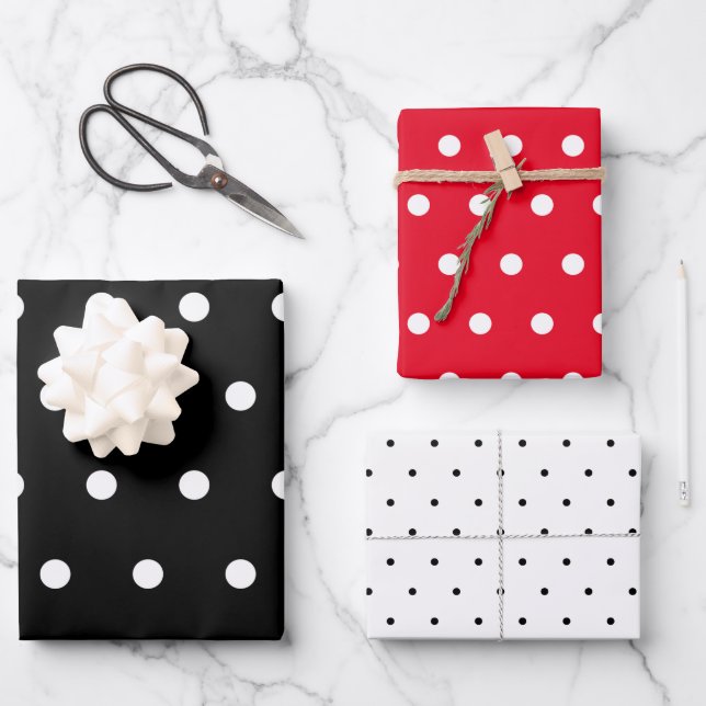 Polka Dot Assortment Wrapping Paper Sheet (Front)