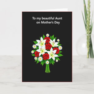 Polka Dot Aunt Floral Day Card