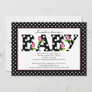 Polka Dot "baby"  Baby Shower Invitation