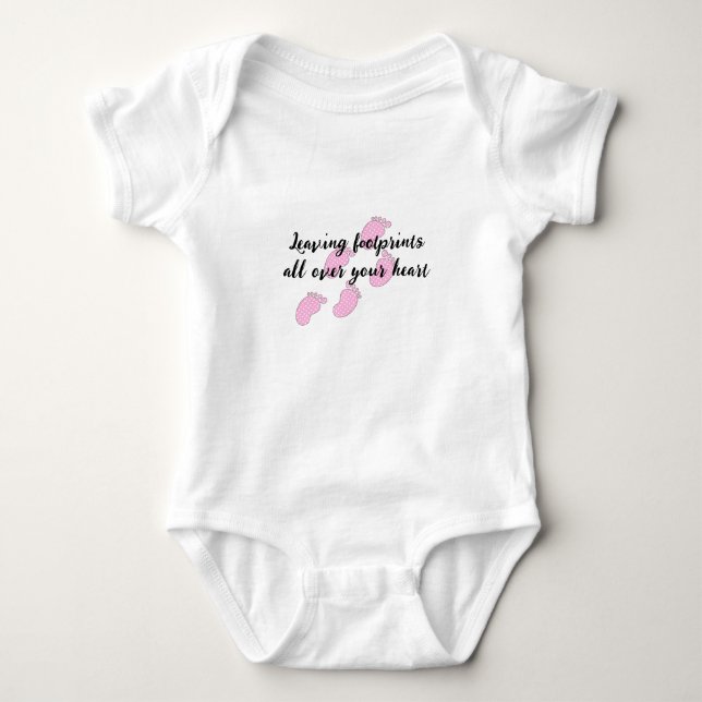 Polka Dot Baby Footprints Bodysuit (Front)