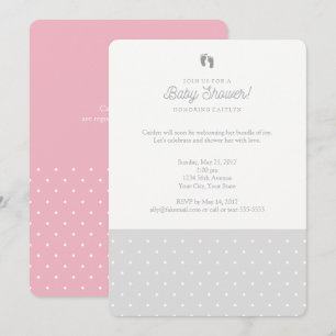 Polka dot baby shower invitation