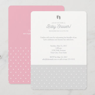 Polka dot baby shower invitation