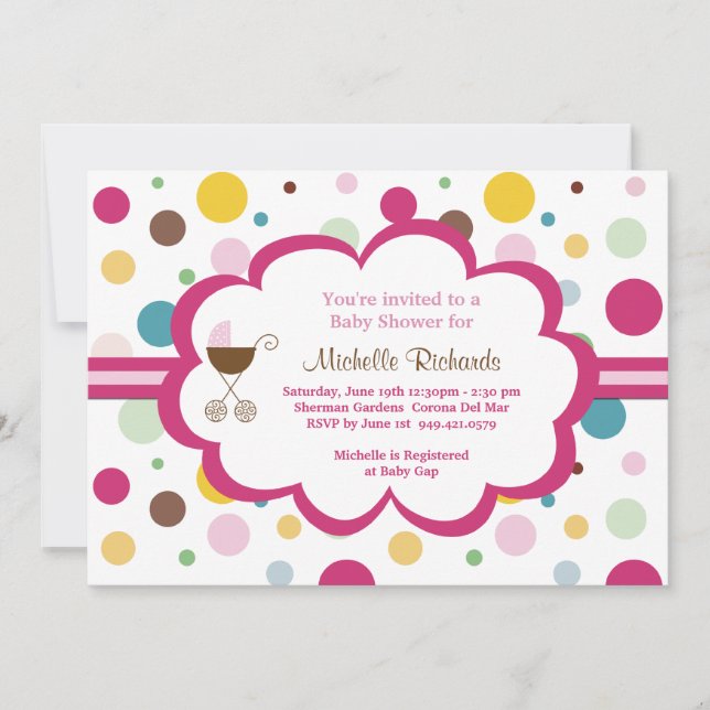 Polka Dot Baby Shower Invitation (Front)