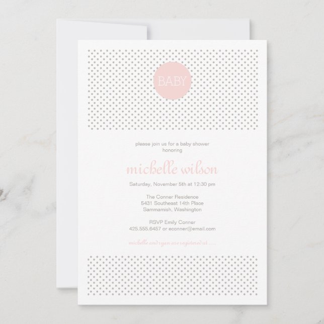 Polka Dot Baby Shower Invitation (Front)