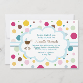 Polka Dot Baby Shower Invitation