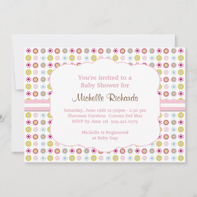 Polka Dot Baby Shower Invitation (Front)
