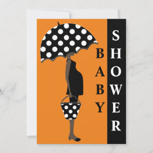 Polka Dot Baby Shower Invitations {Orange}