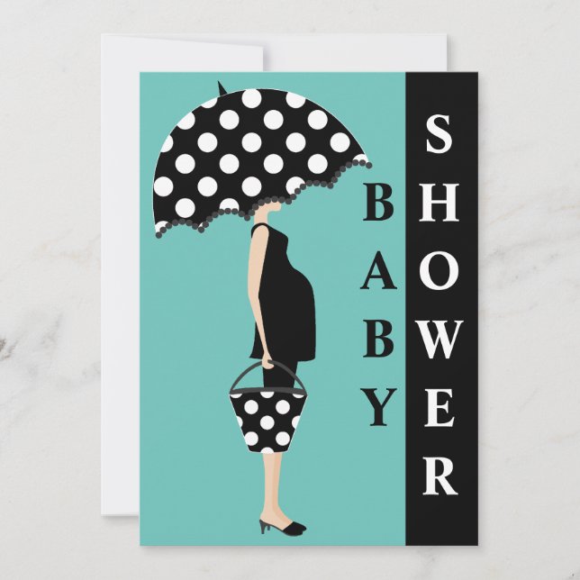 Polka Dot Baby Shower Invitations {Teal} (Front)