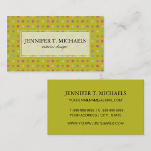 Polka-dot background pattern business card