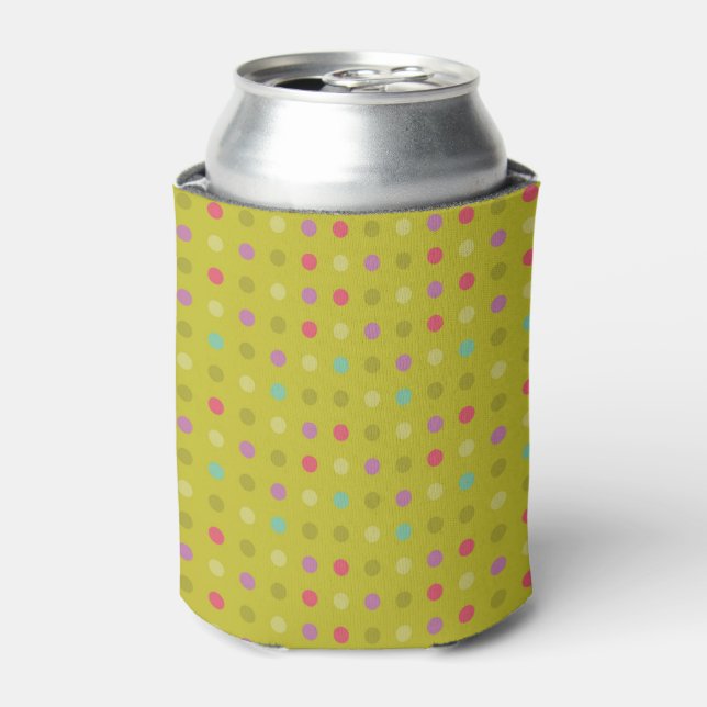Polka-dot background pattern can cooler (Can Front)