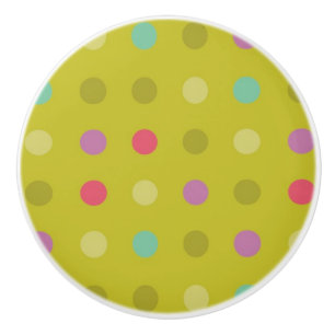 Polka-dot background pattern ceramic knob