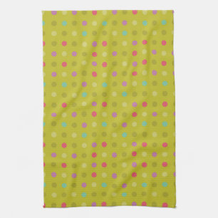 Polka-dot background pattern tea towel