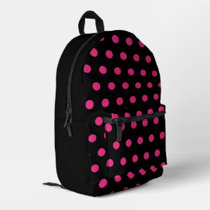 Polka Dot Backpack (Black & Neon Pink)