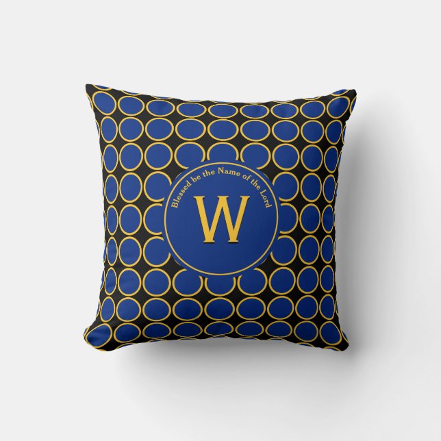 POLKA DOT Barbados Colours Customised Monogram Cushion (Front)