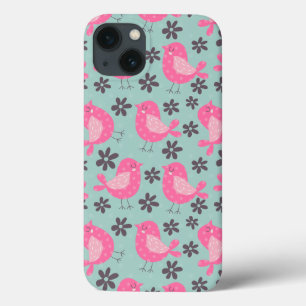 Polka Dot Birds and Flowers iPhone 13 Case