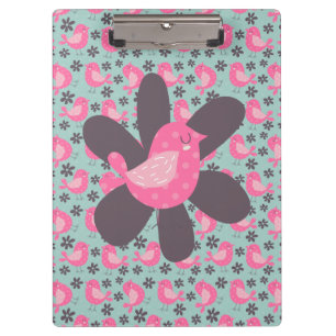 Polka Dot Birds and Flowers Clipboard