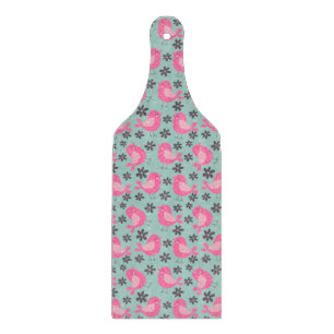 Polka Dot Birds and Flowers Cutting Board