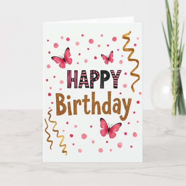 Polka Dot Birthday Card (Front)