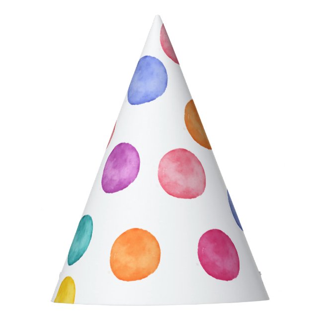 Polka Dot Birthday Party Invite Hat (Front)