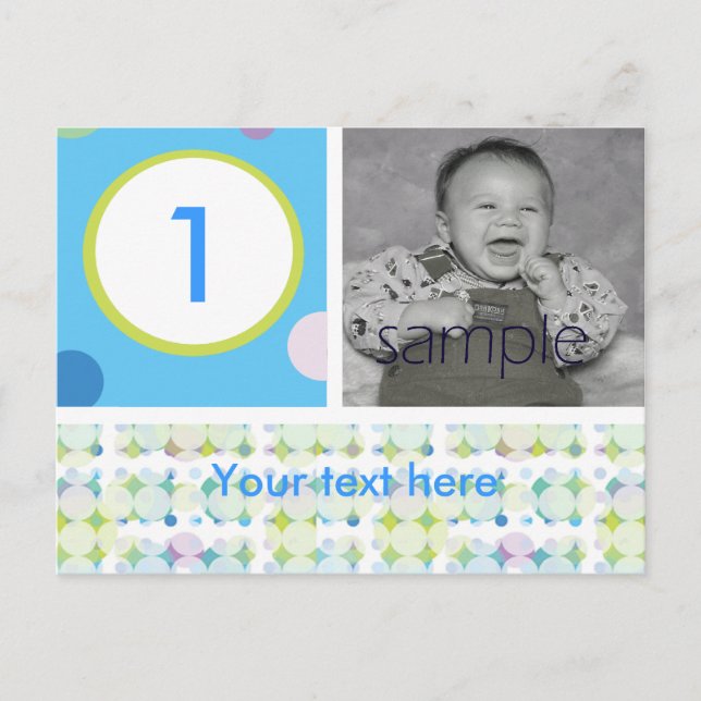 Polka Dot Birthday Party Postcard (Front)