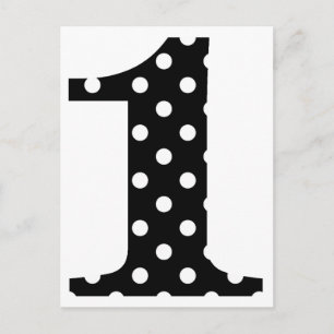 Polka Dot Black and White One Postcard