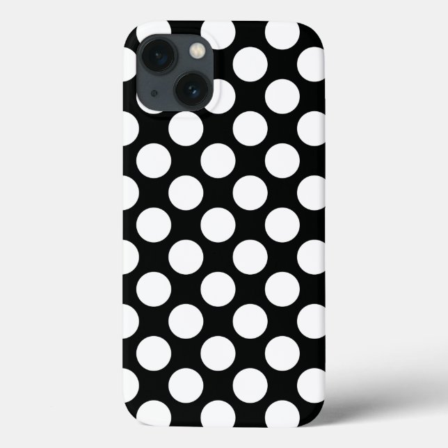 Polka Dot (Black & White) Any Size Customisable Case-Mate iPhone Case (Back)