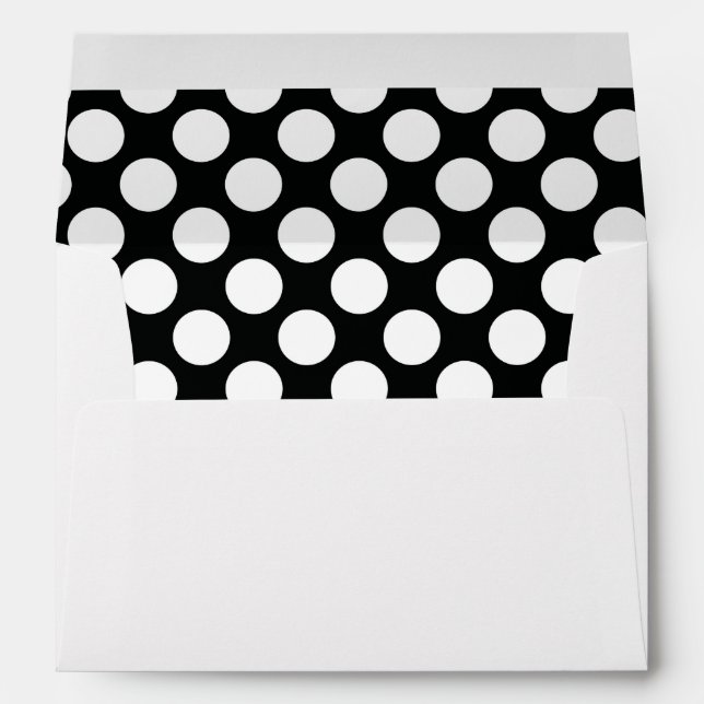 Polka Dot (Black & White) Any Size Customisable Envelopes (Back (Bottom))