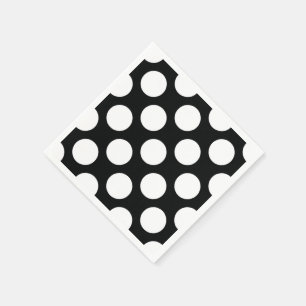 Polka Dot (Black & White) Any Size Customisable Napkin