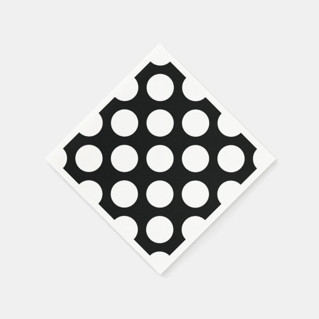 Polka Dot (Black & White) Any Size Customisable Napkin (Corner)