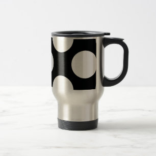 Polka Dot (Black & White) Any Size Customisable Travel Mug