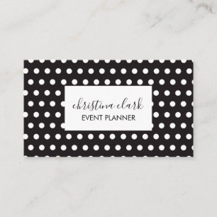 Polka Dot Black White Custom Personalised Business Card