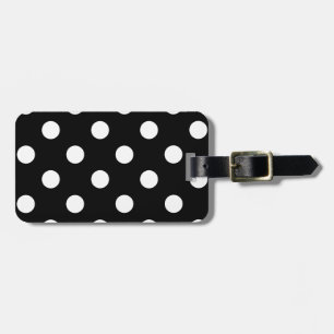 Polka Dot black with white dots bag tag