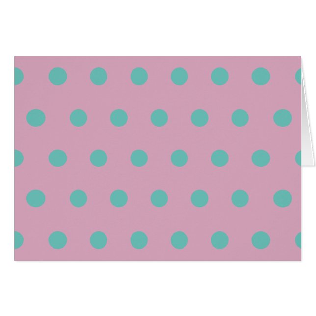 Polka Dot Blank Cards (Pink & Aqua) (Front Horizontal)