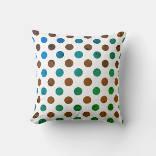 Polka Dot Blue and Green Cushion