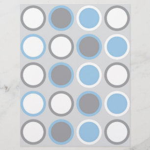 Polka Dot Blue Grey Baby Scrapbook Paper