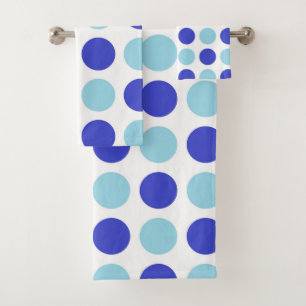 Polka Dot Blues Bath Towel Set