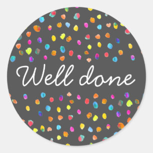 Polka dot boho cute pop art well done classic round sticker