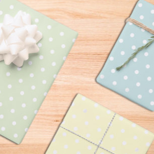 Polka Dot Boy Baby Shower Wrapping Paper Sheet