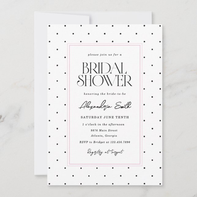 Polka Dot Bridal Shower Invitation (Front)