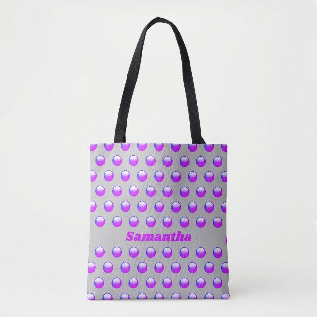 Polka Dot Bright Purple Geometric Infant Baby Tote Bag (Front)