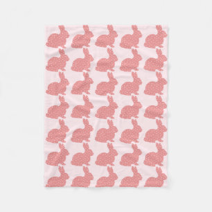 Polka Dot Bunny Fleece Blanket