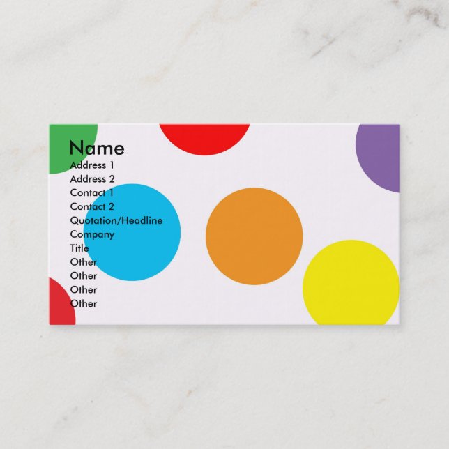 Polka Dot Business Card (Front)