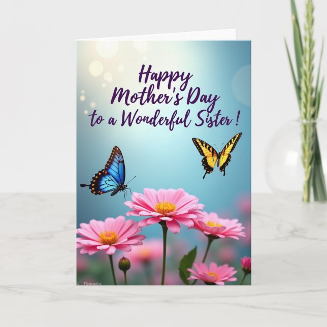Polka Dot Butterfly Hello Card (Front)