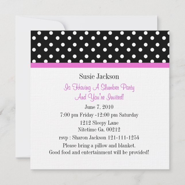 Polka Dot Butterfly Party Invitations (Front)