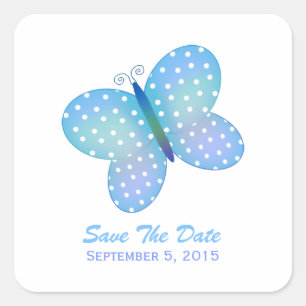 Polka Dot Butterfly : Save The Date Sticker
