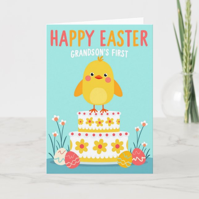 Polka Dot Cake Bird Card (Front)