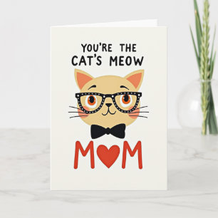 Polka Dot Cat Mum Card